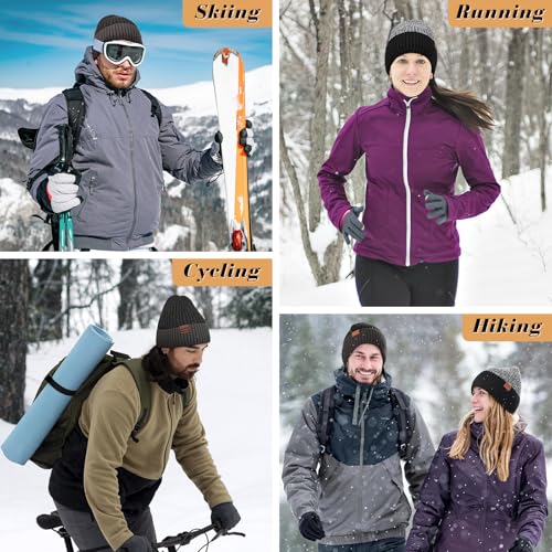 BESSTEVEN Winter Beanie Hat for Men Women: Warm Fleece Lined Beanie Knit Ski Stocking Cap Thick Thermal Cuffed Cap Daily Hat for Cold Weather Skiing Running Hiking Cycling Black - Image 5