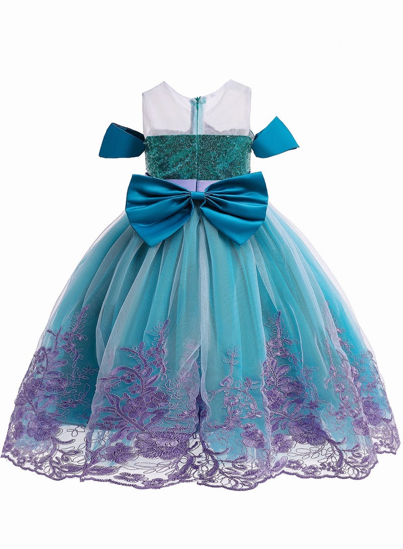 Sequin Mermaid Princess Dress Cosplay Halloween Costume Dress up, Birthday Party Costume for Girls - Image 4