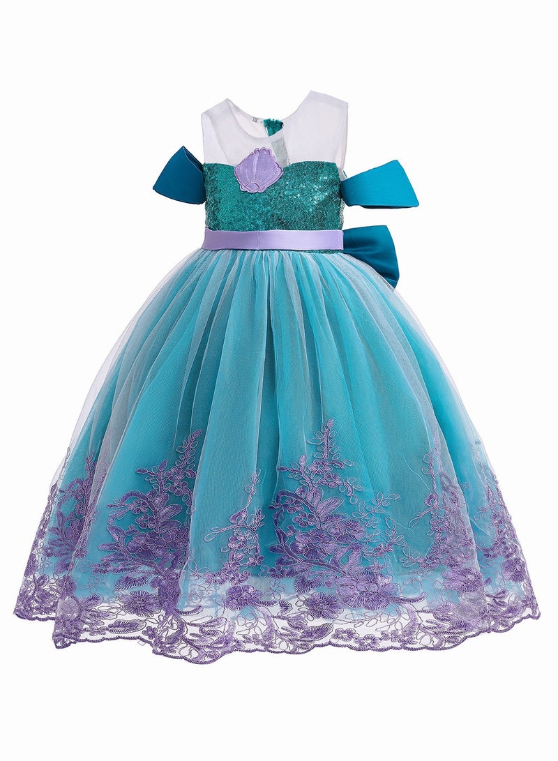 Sequin Mermaid Princess Dress Cosplay Halloween Costume Dress up, Birthday Party Costume for Girls - Image 3
