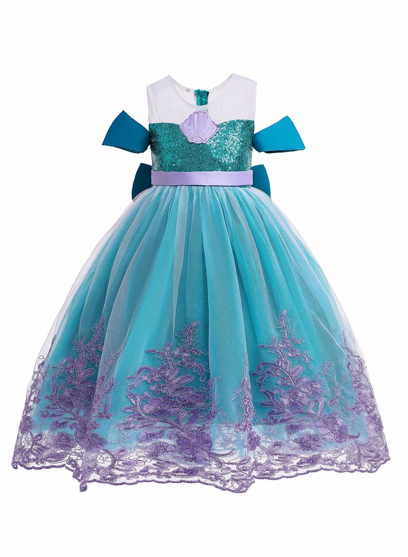 Sequin Mermaid Princess Dress Cosplay Halloween Costume Dress up, Birthday Party Costume for Girls - Image 1