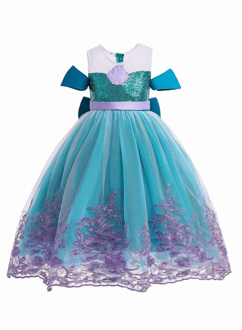 Sequin Mermaid Princess Dress Cosplay Halloween Costume Dress up, Birthday Party Costume for Girls - Image 2