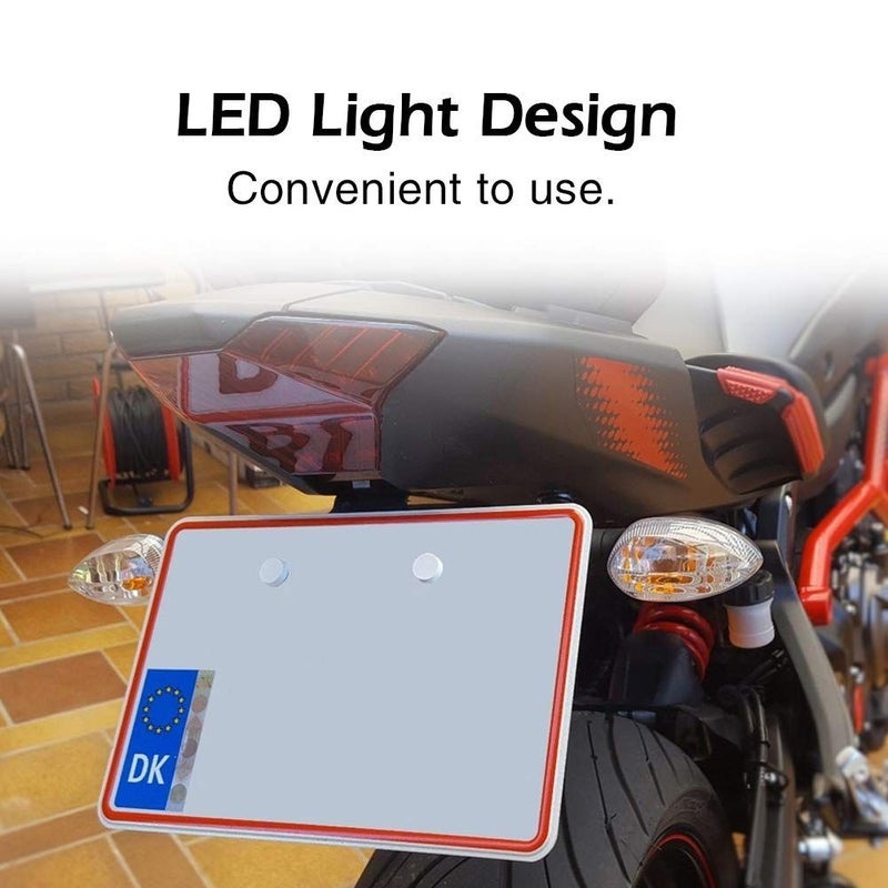 حامل لوحة الترخيص مع حامل تثبيت خلفي مزود بإضاءة LED مناسب لـ MT 07 FZ 07 2014 2018 أسود - Image 3