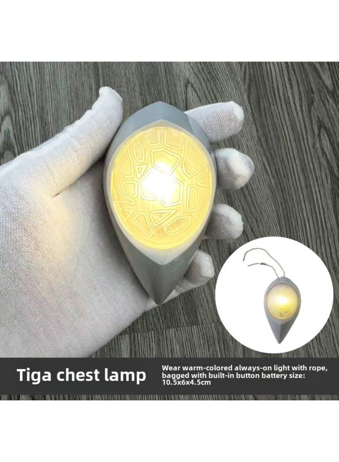 Rob Altman Transformation Toy Degas Chest Lamp God Light Stick Zeta Sublimator Teriga Full Suit Boy-Color:Tiga Chest Lamp (yellow Light-with Necklace)  - Image 1