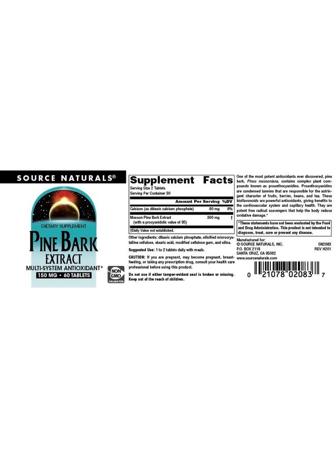 Source Naturals Pine Bark Extract 150Mg 60 Tablets Multi System Antioxidant* - Image 5