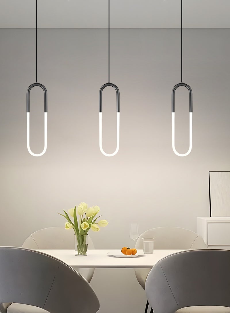 YATAI LIGHTING مصباح معلق LED حديث، مصباح بيضاوي أسود مع LED دافئ أبيض 4500K، 14W ارتفاع قابل للتعديل، معدات وأكريليك، مثالي لطاولة الطعام بجانب السرير وجزيرة المطبخ - Image 5