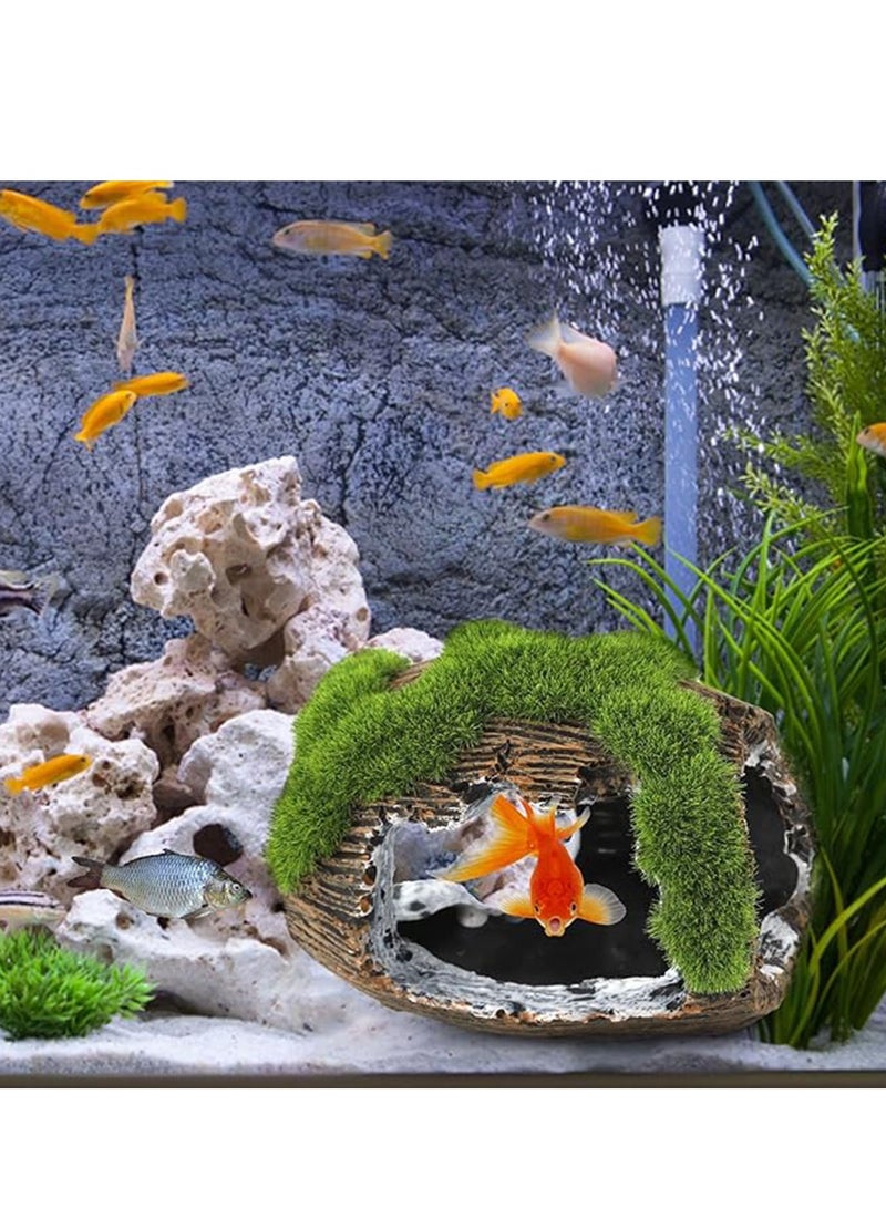 Broken Barrel Fish Tank Decor, Fish Tank Accessories Decorations Resin Betta Fish Hideout Cave for Fish Tank Ornaments for Small Animal Play Rest Hide. - Image 3