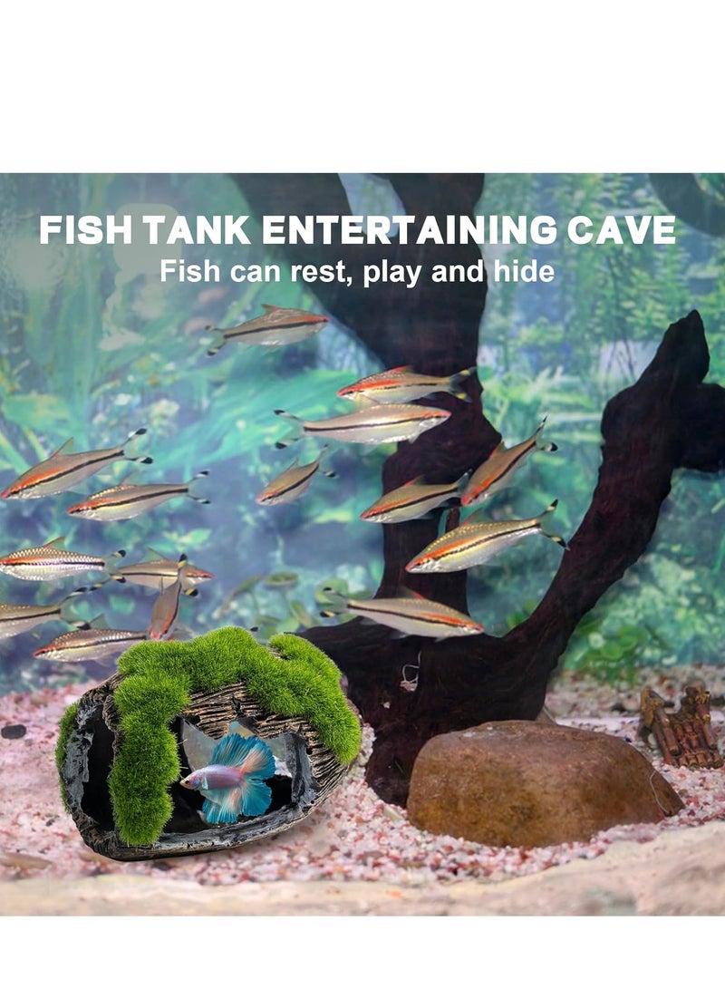 Broken Barrel Fish Tank Decor, Fish Tank Accessories Decorations Resin Betta Fish Hideout Cave for Fish Tank Ornaments for Small Animal Play Rest Hide. - Image 4