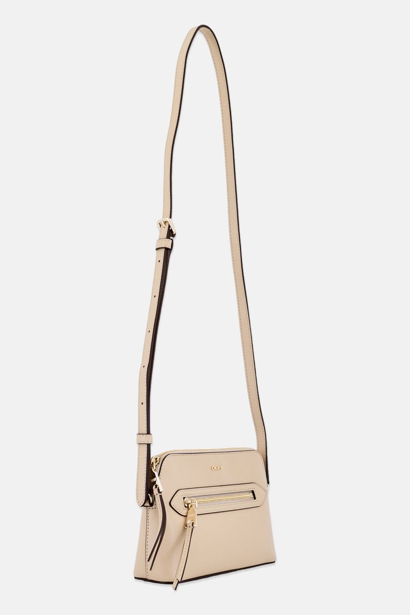 DKNY Women Brand Logo Chelsea Dome Cross Body Bag, Beige - Image 4