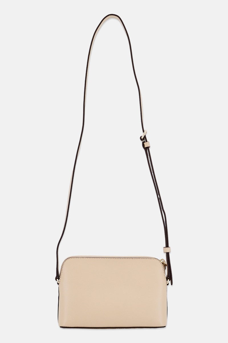 DKNY Women Brand Logo Chelsea Dome Cross Body Bag, Beige - Image 3