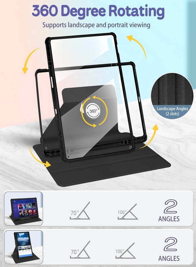 Wazzasoft for Samsung Galaxy Tab S7 Fe/S7 Plus/S8 Plus Case 12.4 Inch Folio Cover Pencil Holder Women Girls Cute Girly Cartoon Unique Design Rotating Tablet S8 Plus 2022/S7 Plus 2021/S7 FE 5G Cases - Image 3