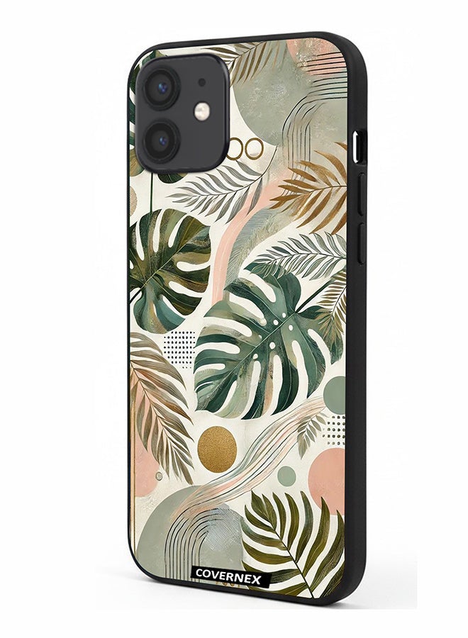 Covernex Apple iPhone 12 Protective Case Cover Printed Featuring Tropical Monstera - Image 1