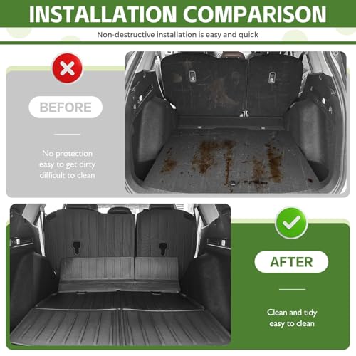 Qyebbk Cargo Liners for 2023-2025 Honda CRV CR-V Trunk Mat with Seat Back Cover Accessories, All Weather Rear Cargo Mat Backrest Protector(Only for Upper Deck) - Image 3