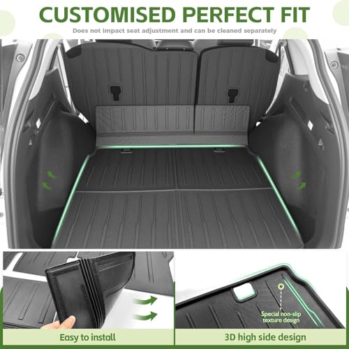 Qyebbk Cargo Liners for 2023-2025 Honda CRV CR-V Trunk Mat with Seat Back Cover Accessories, All Weather Rear Cargo Mat Backrest Protector(Only for Upper Deck) - Image 5