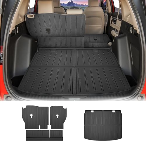 Qyebbk Cargo Liners for 2023-2025 Honda CRV CR-V Trunk Mat with Seat Back Cover Accessories, All Weather Rear Cargo Mat Backrest Protector(Only for Upper Deck) - Image 1