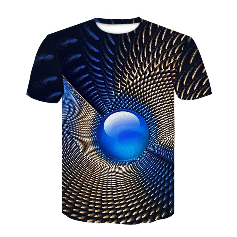2023 Vortex Vertigo Science Fiction 3D Printing Men'S Short Sleeve T-Shirt Pattern - Image 1