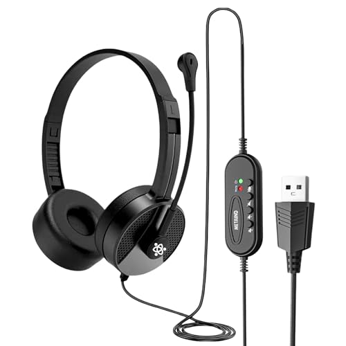 Metaind Wired USB Headphone with Noise Cancelling Mic | HD Sound & Comfort for Zoom, Teams & Call Centers | USB Headset for PC & Laptop | Model: Meta_MT50 (Black) - Image 1