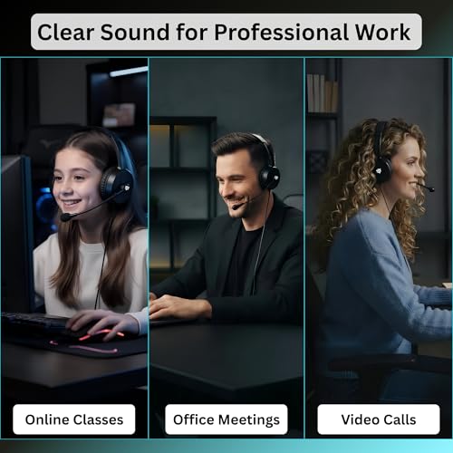 Metaind Wired USB Headphone with Noise Cancelling Mic | HD Sound & Comfort for Zoom, Teams & Call Centers | USB Headset for PC & Laptop | Model: Meta_MT50 (Black) - Image 5