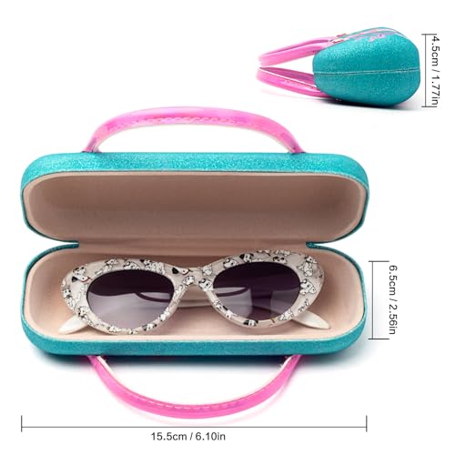Face Shadow Kids Girls Glasses Case Eyeglass Case Various Pattern Hard Shell with Handle - Little Mermaid - Image 4