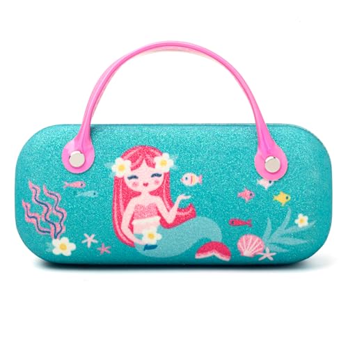 Face Shadow Kids Girls Glasses Case Eyeglass Case Various Pattern Hard Shell with Handle - Little Mermaid - Image 1
