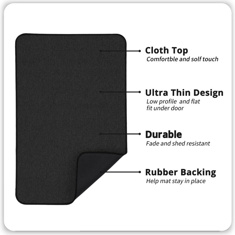 Bosap Bath Mat,Ultra Thin Bathroom Rugs,Rubber Bath Mats for Bathroom,No Slip Bath Rugs,Quick Dry,Machine Washable,Low Pile,Absorbent,Shower Outside,Sink,Home Decor Accessories.Black,1'5"x2'3"(17x27inch) - Image 2