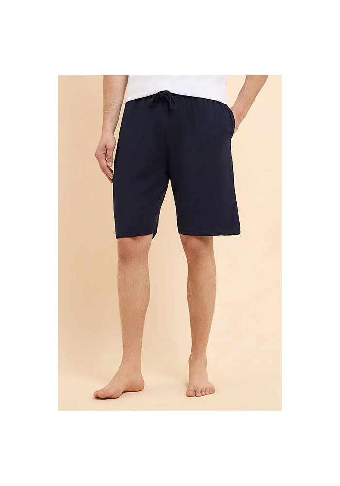 أر أند بي Solid Lounge Shorts with Drawstring Waist