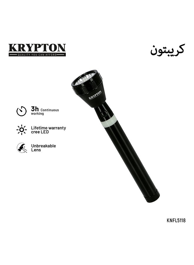 KRYPTON Rechargeable LED Flashlight, High Power, Super Bright CREE LED Torch Light, USB Charging and Powerful Torch for Camping Hiking Trekking Black - Image 1