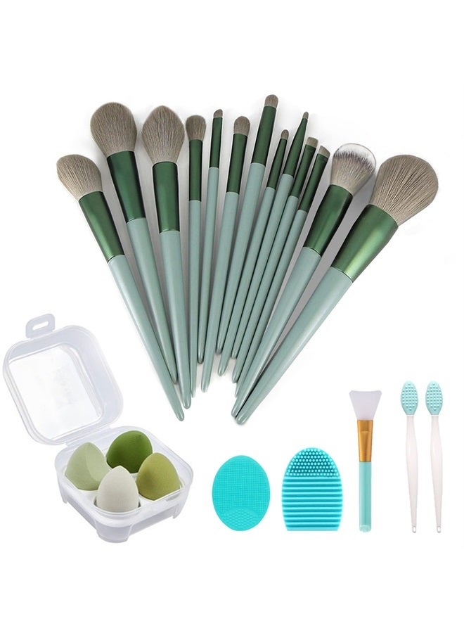 Koccido Makeup Brushes 22 Pcs Makeup Kit,Foundation Brush Eyeshadow Brush Make up Brushes Set (Green, 22 Piece Set) - Image 1