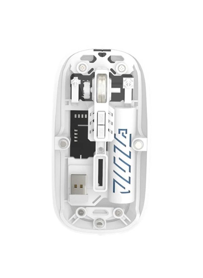 ماوس الشفاف، بلوتوث 5.2 و2.4 جيجاهرتز، قابل لإعادة الشحن من النوع C، ماوس لاسلكي RGB، ماوس ألعاب بصري لاسلكي، بطارية كبيرة 400 مللي أمبير/ساعة، ماوس لاسلكي قابل لإعادة الشحن - Image 1