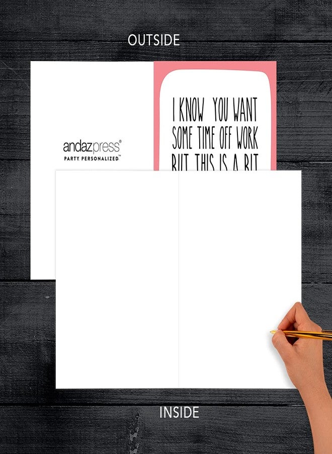 Andaz Press Funny Get Well Soon Jumbo Card 8.5 x 11 inch Blank Some Time Off Work Well Wishes Greeting Card with Envelope Humour Big Funny Good Health Feel Better Soon From All Of Us Card, 1-Pack - Image 3