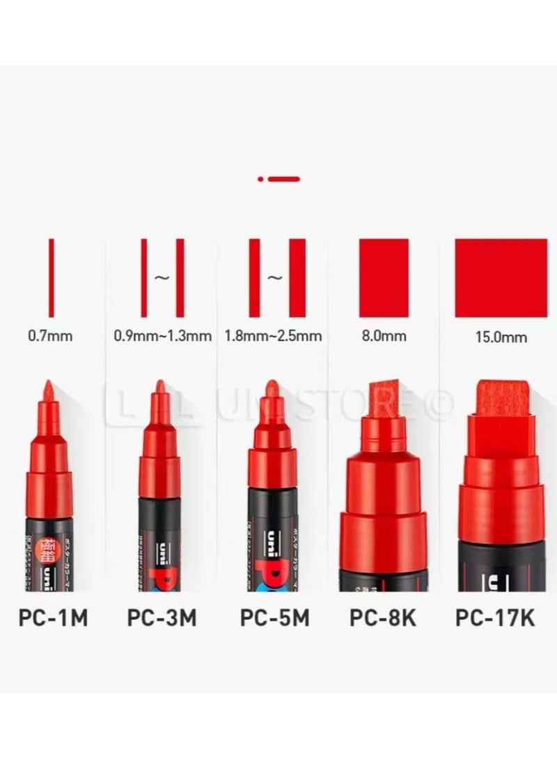 POSCA 24 Colors Paint Marker Set, PC-3M 0.9-1.3mm for Rock Painting, Fabric, Glass, Metal, and Graffiti - Image 5