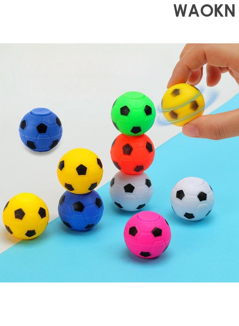 WAOKN 30 Pcs Soccer Party Favors for Kids 3-12 , Rotatable Soccer Finger Ball , Mini fingertip Soccer Stress Reliever Goodie Bag Stuffers , Soccer Party Favors Toys Gifts for Kids Teens Adults ,Random color . - Image 1