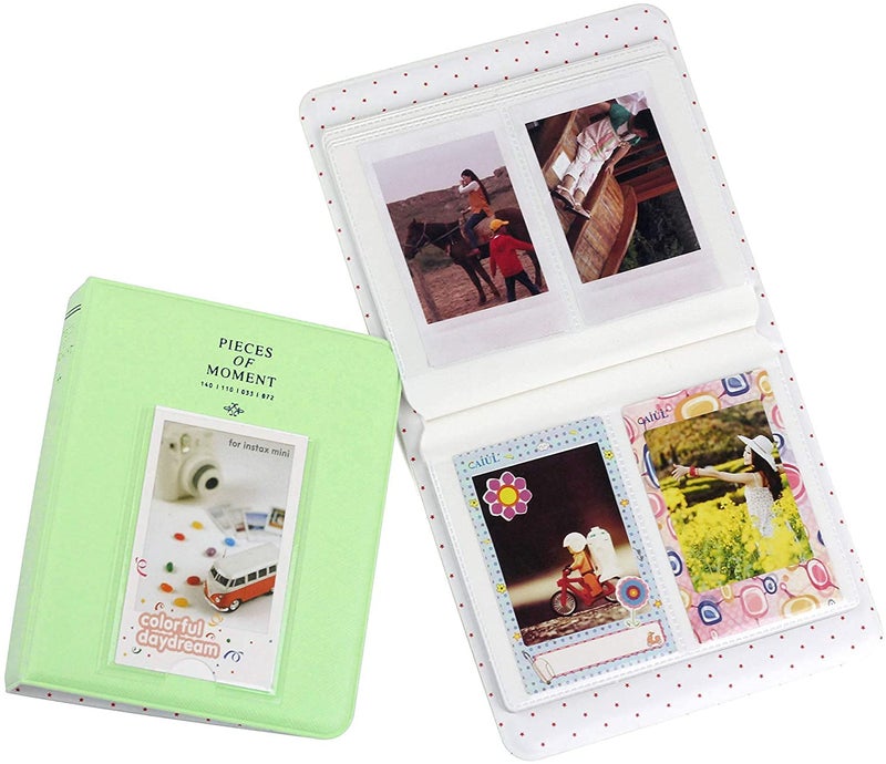 FotoCart [Instax Mini 64 Page Photo Album] Pieces of Moment Book Album Compatible for Films of Fujiflm Instax Mini 7s 8 8+ 9 25 26 50s 70 90 10 11 30 55 20 50 7 LiPlay & Hello Kitty (Green) - Image 2
