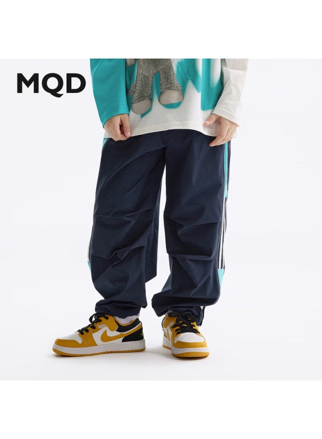 Mqd Kids Children's Pants Autumn New Boys Casual Street Style Versatile Straight Pants Navy Blue 160 - Image 1