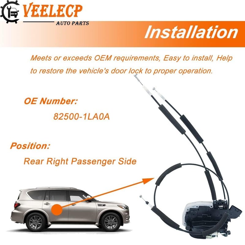 VEELECP Door Lock Actuator for Infiniti QX56 and QX80 - Rear Right Passenger Side - Image 5