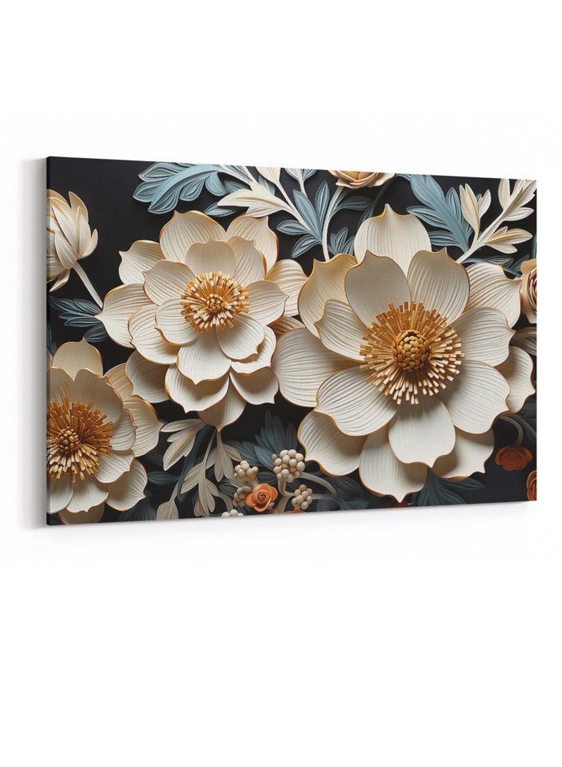 لوحة كانفاس على إطار خشبي بتصميم زهور انيقة - Image 4