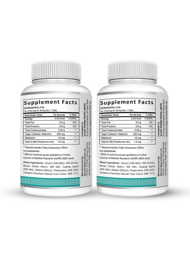 SWISSLIFE FOREVER Melatonin 10mg+ Tablet (60 Tablets-Pack of 2) | Tablet with Tagar and Vitamin B6 Help in Nerve Health and Sleeping Disorder for Men & Women - Image 3