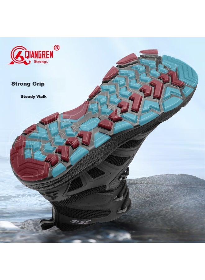 Strongman Qiangren Anti-stab Men's Boots 3515 Breathable Shock-absorbing Combat Boots Water-resistant Outdoor Training Boots Jds79xl Summer Edition Size 43 - Image 3