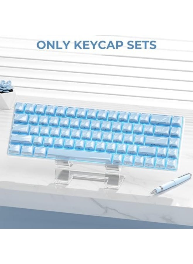 XVX Blue Keycaps, Crystal Jelly Keyboard Keycaps OEM Profile Side Printed Keycap Set Compatible with 61/68/84/87/98/100 ANSI Layout MX Switches Mechanical Keyboard - Image 2