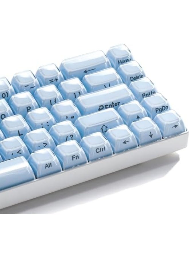 XVX Blue Keycaps, Crystal Jelly Keyboard Keycaps OEM Profile Side Printed Keycap Set Compatible with 61/68/84/87/98/100 ANSI Layout MX Switches Mechanical Keyboard - Image 1
