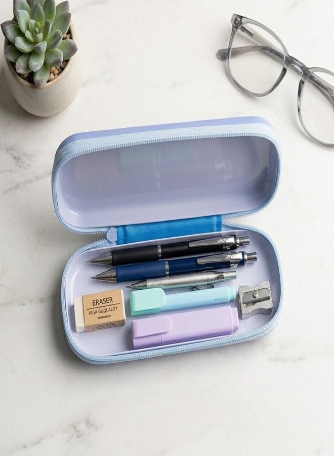 BLLUEX Space Theme Pencil Case for Kids, Large Capacity, EVA Hardtop, Waterproof, Cartoon Astronaut Pen Pouch Organiser for School Supplies (Light Blue) - Image 2