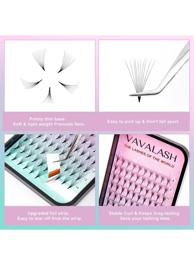 VAVALASH (10D-0.07-C, 9 مم) - تمديدات رموش 3D 4D 5D 6D 8D 9D 10D سمك 0.07/0.1 تجعيد C/D رموش جذع وسطى وطويل ملتصقة حرارياً مروحة مسبقة الصنع إمدادات تمديدات رموش الحجم الروسي - Image 4