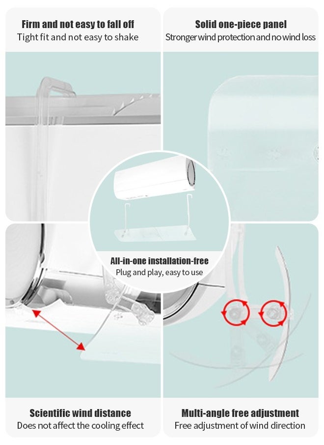 Snooe Split AC air Deflector Air Conditioner Deflector Adjustable Punch-free Anti Direct Blowing Outlet Air Baffle Windshield for Home Split Air Conditioner  - Image 3