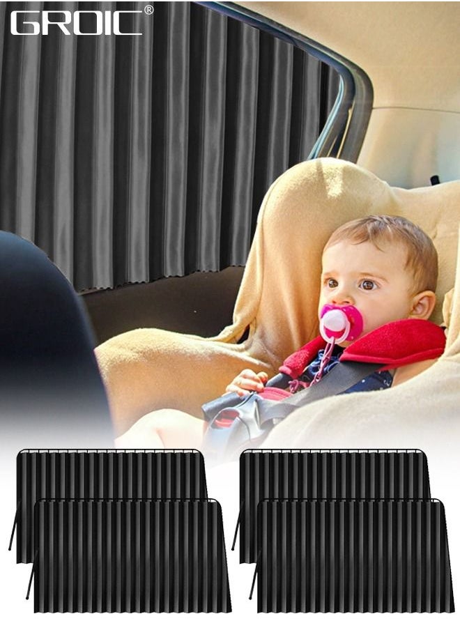GROIC - Car Window Shades,4 Pcs Car Curtains Window Covers Interior Full Priavcy Protection, Car Front Window Sun Shades,Car Rear Window Sun Shades,Privacy Magnetic Black Covers Car Curtains,Car Interior - Image 1