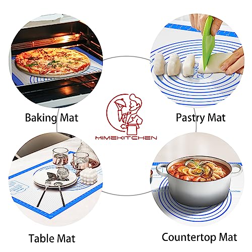 Mimekitchen Pastrty Mat for Dough Rolling, Silicone Baking Mat with Measurement, Fondant Mat for Making Cookies Macarons Bread Pizza Oven Mat, Silicone Mat for Baking - Image 4