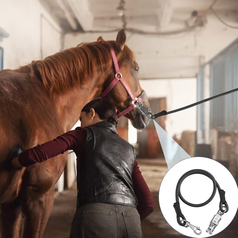 Riakrum طقم حبال بونجي متقاطع 4 قطع لربط مقطورة الخيل حبال بونجي بالجملة مع مشابك لملحقات مقطورة الخيل بطول 36 بوصة باللون الأسود - Image 5