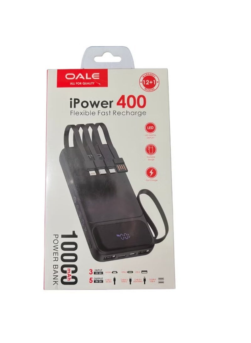 OALE iPower 400 | 10000mAh Ultra-Slim Fast Charging Power Bank with Dual Output - Image 4