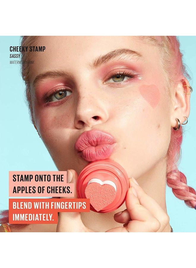KAJA Blush - Cheeky Stamp | Gift, 7 Shades, Buildable & Blendable Shade with Heart-shaped Applicator, Rosy Finish, 01 Coy, 0.17 Oz - Image 5