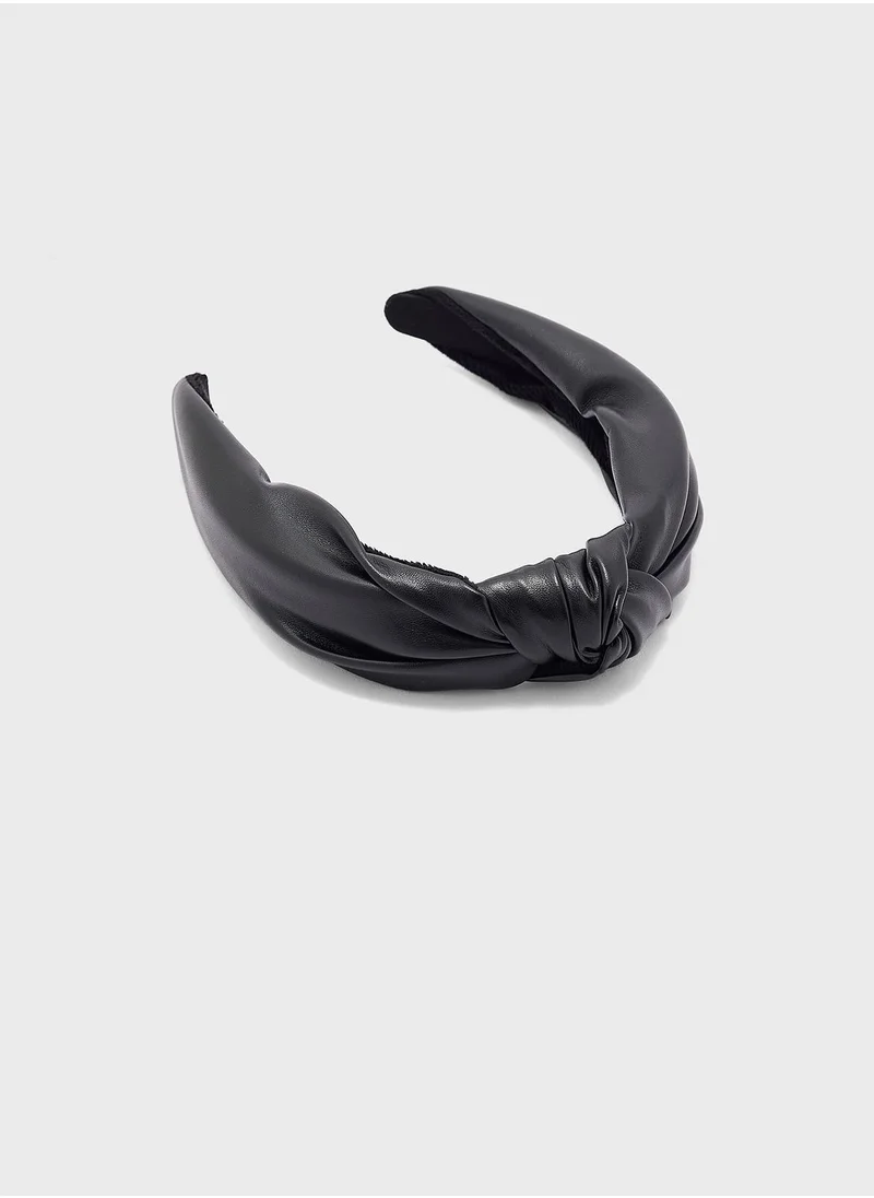 ELLA Faux Leather Knot Headband