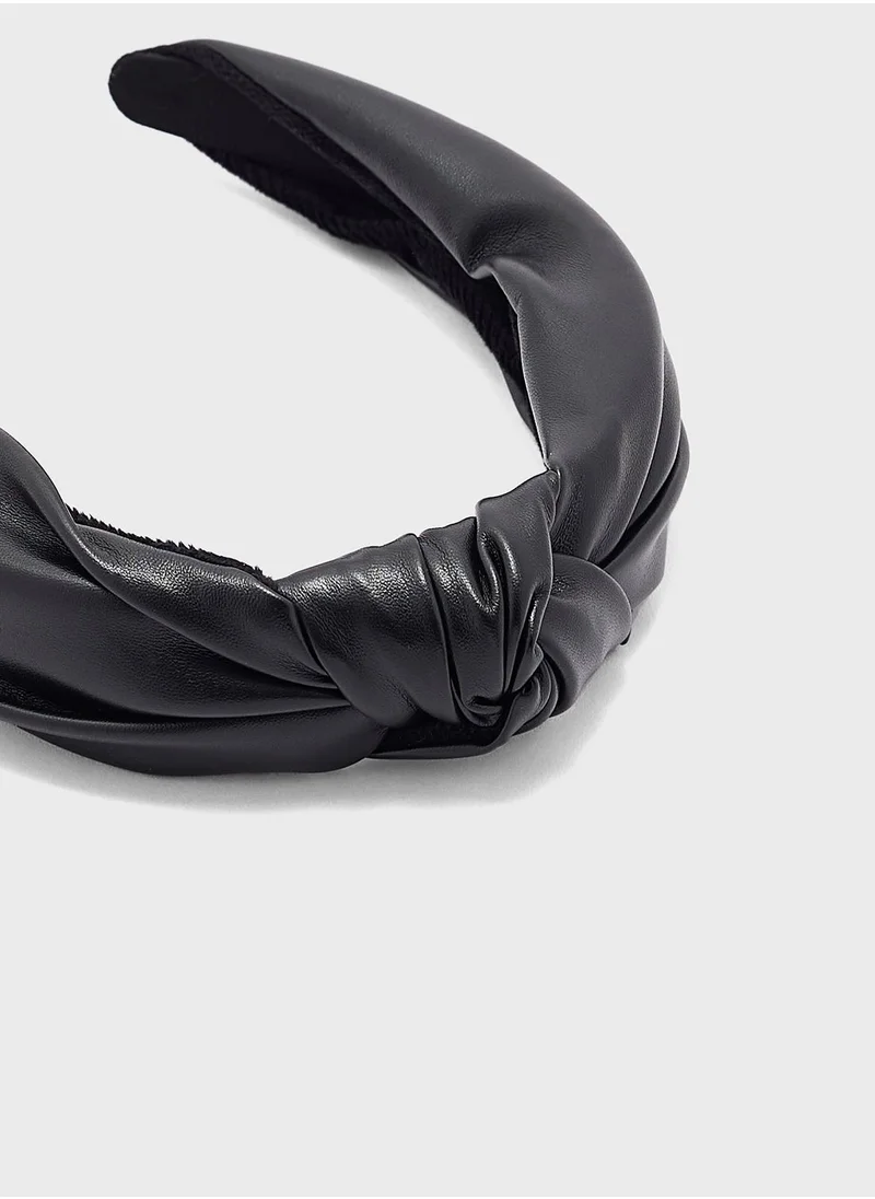ELLA Faux Leather Knot Headband