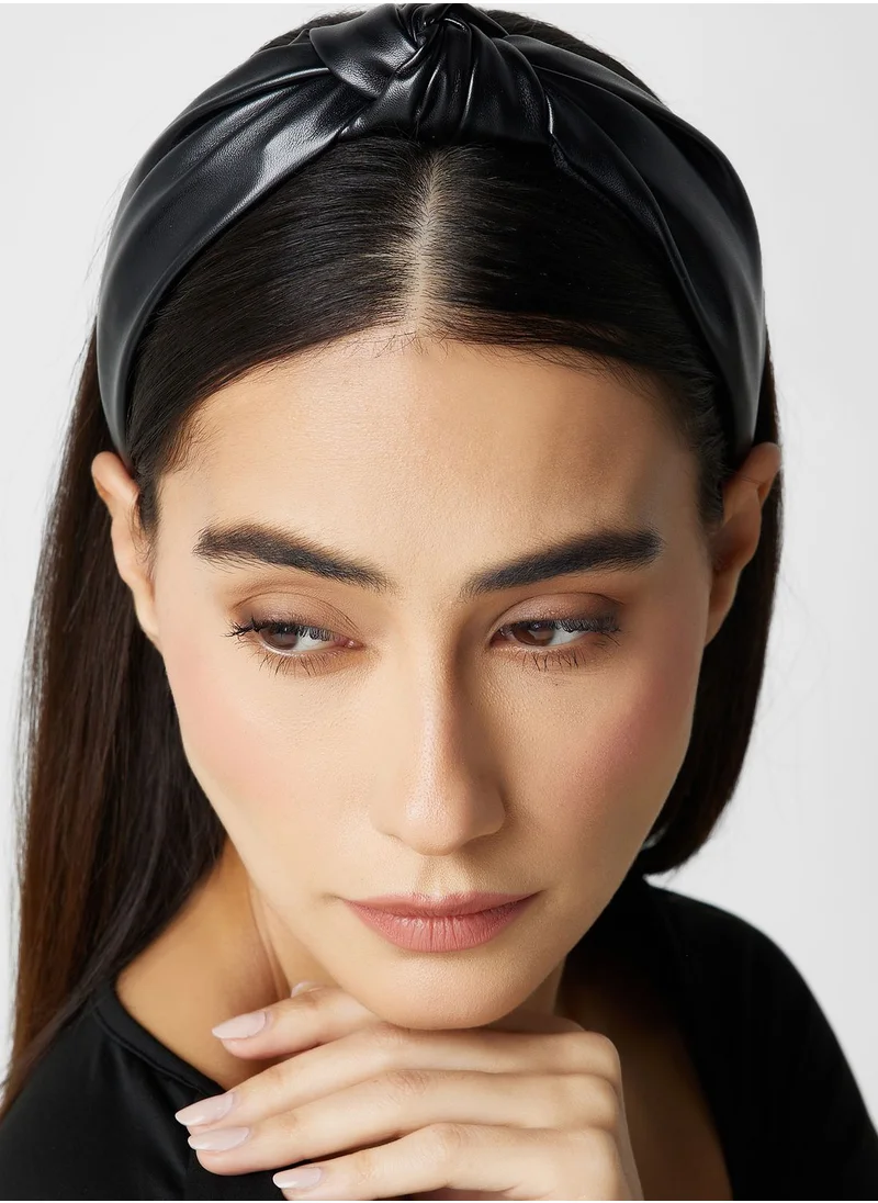 ELLA Faux Leather Knot Headband